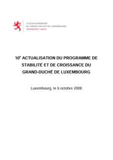 10e actualisation du programme de stabilité et de Croissance du Grand-Duché de Luxembourg 