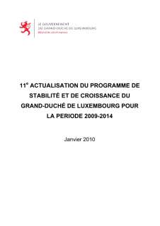 11e actualisation du programme de stabilité et de croissance du Grande-Duché de Luxembourg