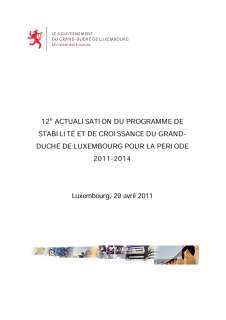 12e actualisation du programme de stabilité et de croissance du Grande-Duché de Luxembourg