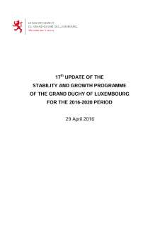 17th update of the stability and growth programme of the Grand-Duchy of Luxembourg 2016-2020