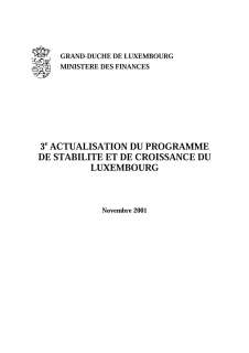3e actualisation du progamme de stabilité du Grand-Duché de Luxembourg