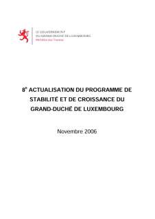 8e actualisation du Programme de stabilité et de croissance du Grand-Duché de Luxembourg