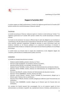 2017 - Rapport d'activité - Comité économique et financier national