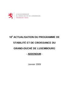 10e actualisation du programme de stabilité et de Croissance du Grand-Duché de Luxembourg - ADDENDUM