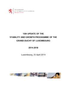 15th update of the stability and growth programme of the Grand-Duchy of Luxembourg 2014-2018