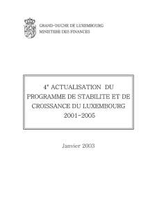 4e actualisation du progamme de stabilité du Grand-Duché de Luxembourg 2001-2005