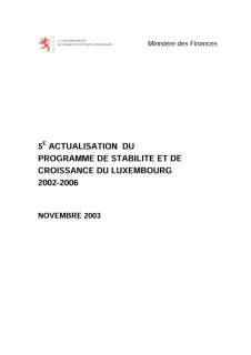 5e actualisation du programme de stabilité et de croissance du Luxembourg 2002-2006
