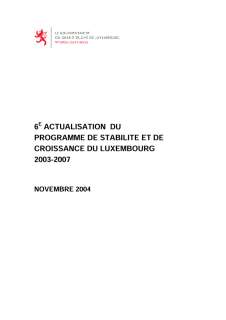 6e actualisation du programme de stabilité et de croissance du Luxembourg 2003-2007