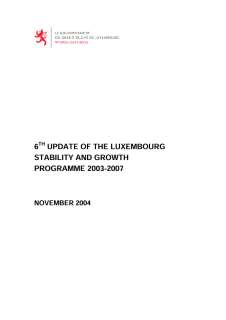 6th update of the Luxembourg stability and growth programme 2003-2007