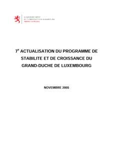 7e actualisation du programme de stabilité et de croissance du Luxembourg