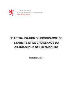 9e actualisation du programme de stabilité et de croissance du Grand-Duché de Luxembourg